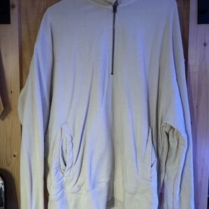 American Eagle Outfitters Zip-Up Cream Sweater